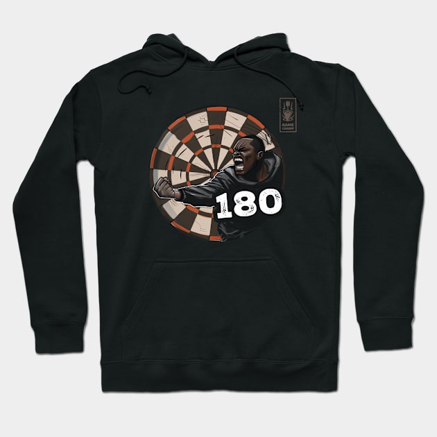 Darts 180 Onehundredandeigthy Brown Game Champ Hoodie by Adam Brooq